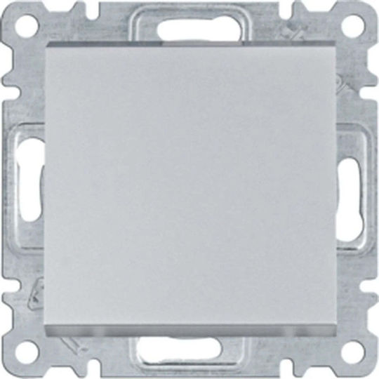 Hager Lumina Recessed Wall Switch Single Without Frame Silver