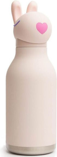 Asobu Bestie Kids Water Bottle Thermos Stainless Steel with Straw Bunny 460ml