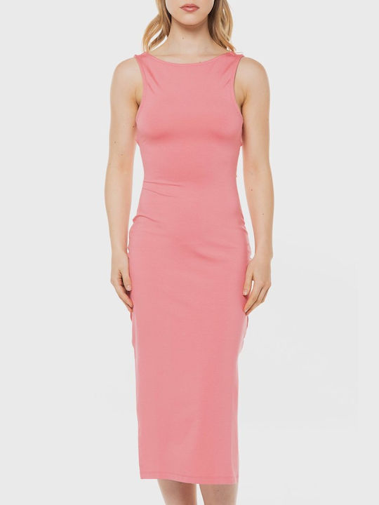 Superdry 'jersey Twist Midi Dress with Slit Pink