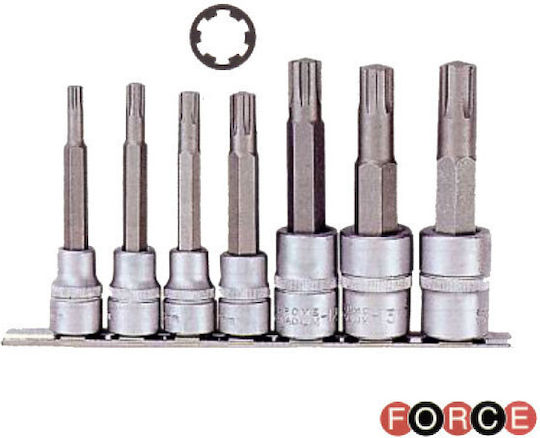 Force Chei tubulare cu Vârfuri Allen, Ribe și Patrat de Prindere 3/8'', 1/2'' Set 7buc