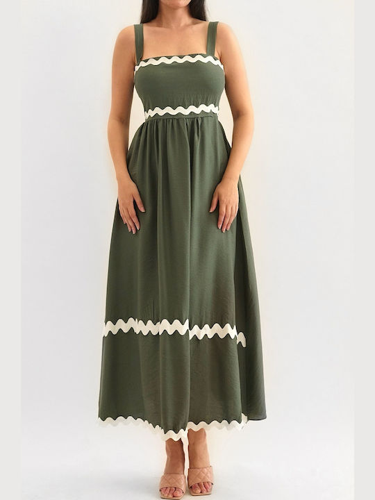 Artemis Khaki Midi дрехи дрехи рокля дизайн