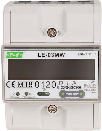 F&F Амперметър За Електрически Табло Дигитален Трифазен Modbus LAN LE-03MW