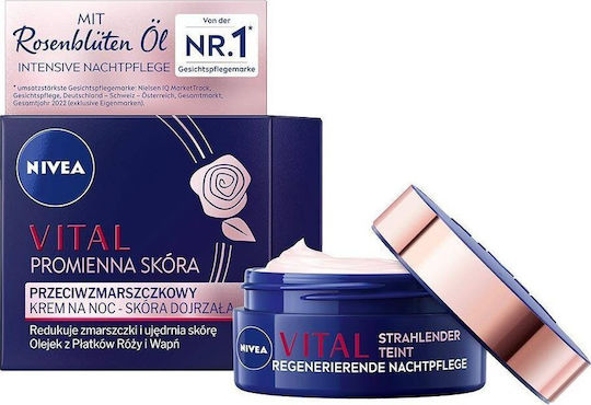 Nivea Vital Radiant Skin Rich Αντιγηραντική Κρέμα Προσώπου Νυκτός με Κολλαγόνο 50ml