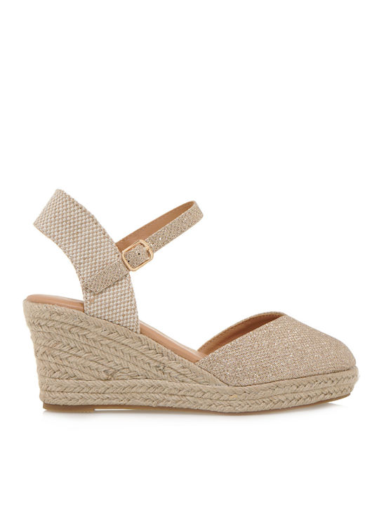 Exe Damenplattformen im Espadrilles-Stil Goldene