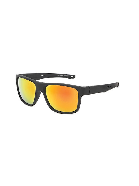 V-store Men's Sunglasses with Black Frame and Yellow Lens 20.543YELLOW