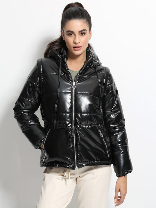 Tresor Women's Short Lifestyle Jacket for Winter Black.