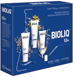 Bioliq 55+ Set Intensiv Lifting Creme Haut Augen Lippen Hals Dekolleté 30ml + Tagescreme 50ml + Nachtcreme 50ml