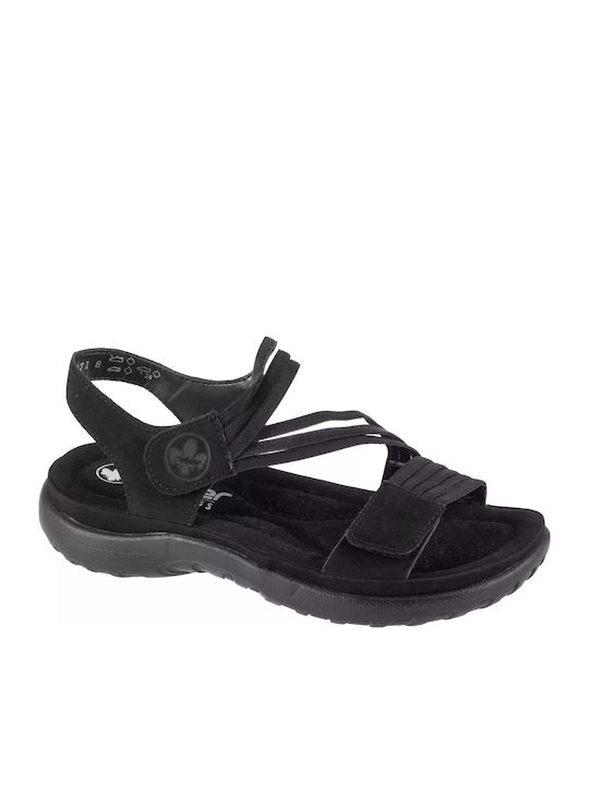 Rieker Γυναικεία Σανδάλια Sporty Μαύρα