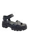 Cat Walk 400 Schwarze Ledersandalen für Damen