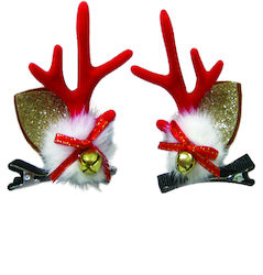 Christmas Clothing Accessories Hair Clips with Reindeer Pattern