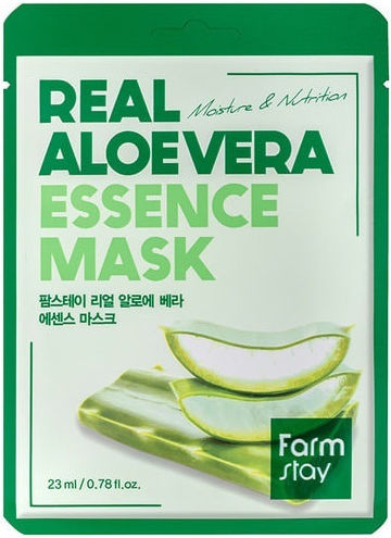 Farmstay Real Aloe Vera Essence Mask Mască de hidratare Mască de foi de extract de aloe 23ml