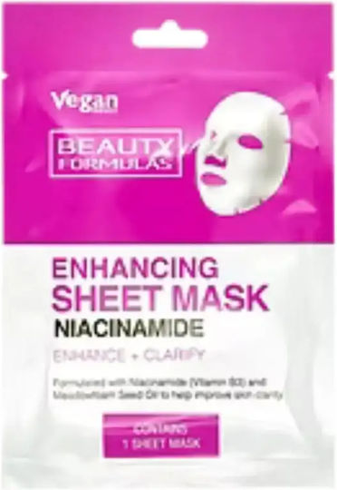 Beauty Formulas Enhancing Face Mask Strengthening Sheet Mask Niacinamide 1 Piece