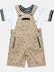 Kids Clothing Set with Dungarees Summer 2 Pieces Beige