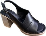 Gotsi Anatomic Anatomic Leather Women's Sandals Black