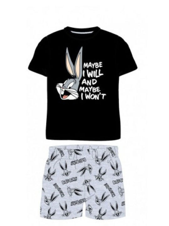 Looney Tunes Pijama pentru copii Black/Grey