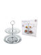 General Trade Glass Dessert Tower Stand with 2 Tiers Transparent Ø18cm 2pcs