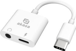 Akasa AK-CBCA30-08WH USB-C Мъжки към 3.5mm / USB-C Женски