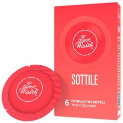Love Match Προφυλακτικά Sottile 6τμχ 53mm Natural
