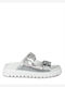 Windsor Smith Leather Women's Flat Sandals in Silver Color