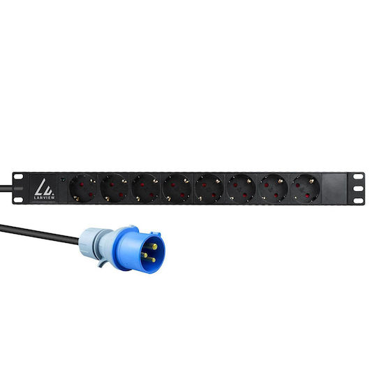 Lanview Πολύπριζο Rack LVR-3MIEC-LIC-SCH8 1τμχ