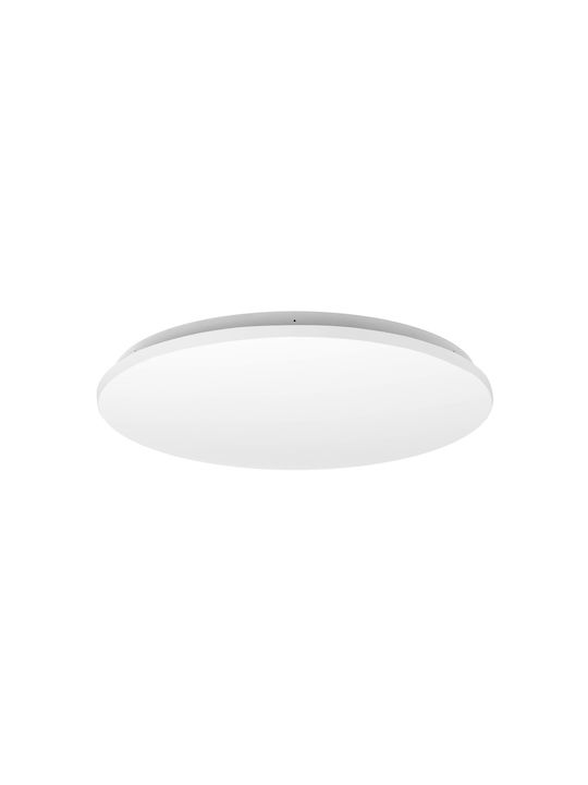 Adviti Πλαστική Πλαφονιέρα Οροφής με Ενσωματωμένο LED σε Λευκό χρώμα