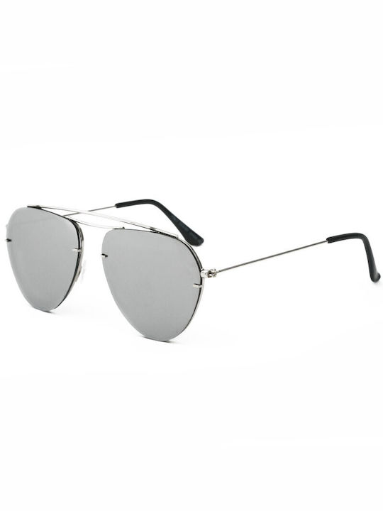 V-store Sonnenbrillen mit Silber Rahmen und Silber Spiegel Linse 20.525GREY