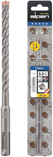 Alpen Drills Four-Cut Diamond Drill with SDS Plus Shank for Masonry 8x450mm