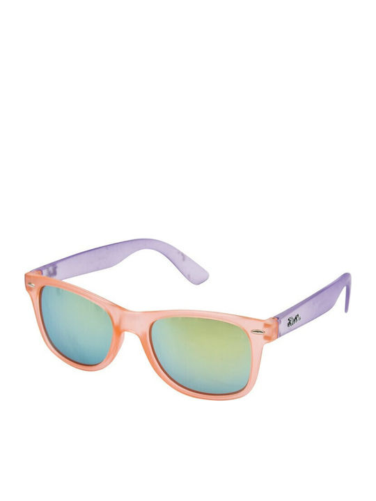 V-store Unisex-Sonnenbrille mit Hornrand Orange Purple Spiegel