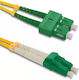 Qoltec Fiber Optic Cable SC/APC-LC/APC 2m Yellow 1pcs
