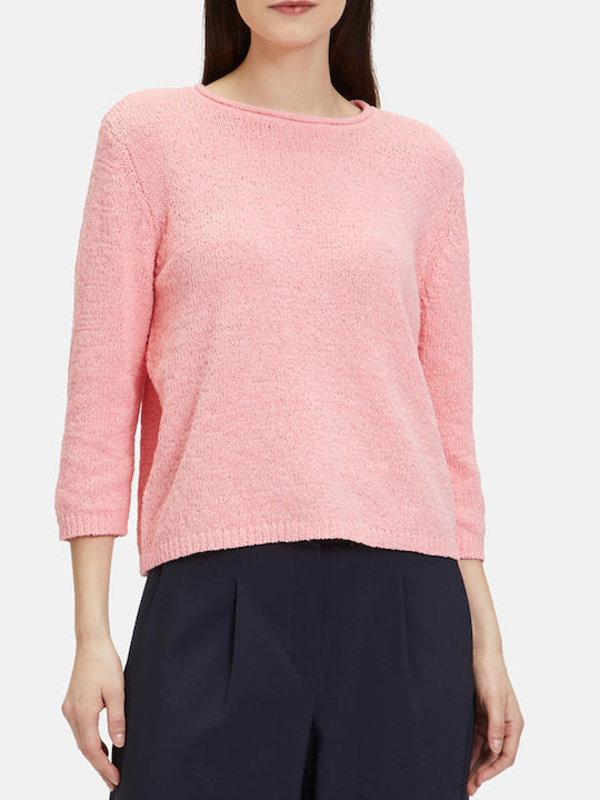 Betty Barclay Women's Sweater Cotton with 3/4 Sleeve Pink