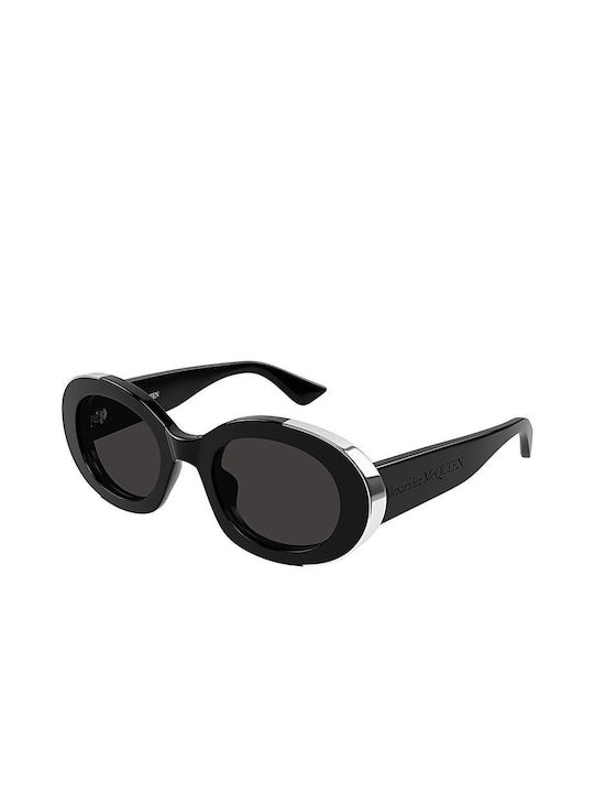 Alexander McQueen Γυναικεία Γυαλιά Ηλίου με Μαύρο Κοκκάλινο Σκελετό και Μαύρο Φακό AM0445S-001