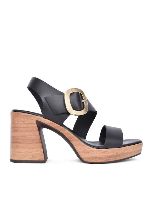 Oh My Sandals Leder Sandalen Anatomisch Schwarz