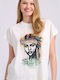 Loose Fit T-shirt Bohemian Print