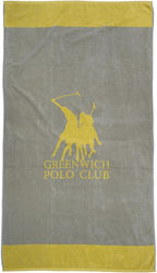 Greenwich Polo Club Πετσέτα Θαλάσσης Βαμβακερή Γκρι 170x90εκ.