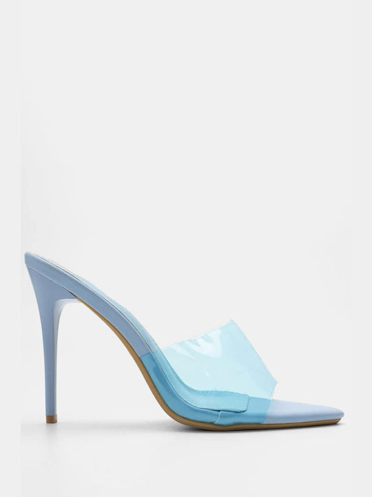 Luigi Heel Mules Light Blue