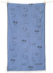 Aelia Anna Smile Beach Towel Blue 180x90cm.