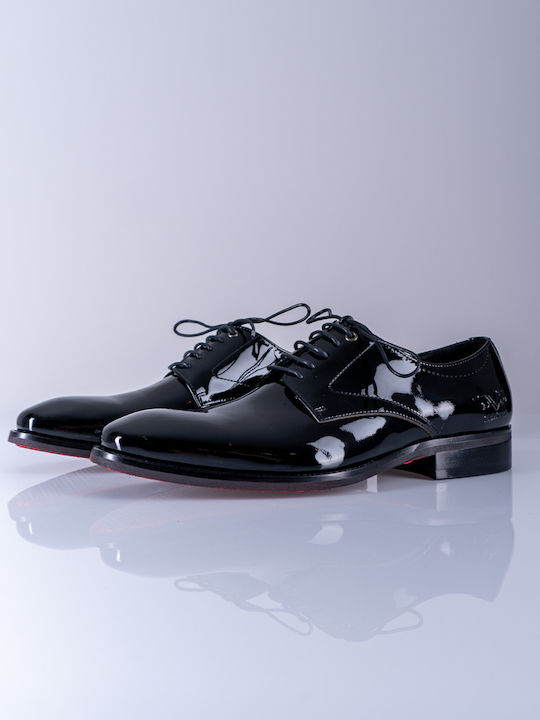 19V69 Men's Leather Dress Shoes Black