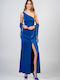 Maxi Satin Sequin Split Dress