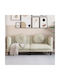 Doppelsitzer Samt Sofa Beige mit Dekokissen 173.5x77x70cm