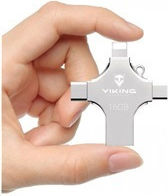 Viking 16GB USB 2.0 Stick cu conexiune Fulgerul,USB-A & USB-C Argint