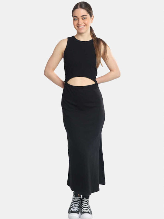 Καλοκαιρινό Maxi Φόρεμα με Σκίσιμο Black