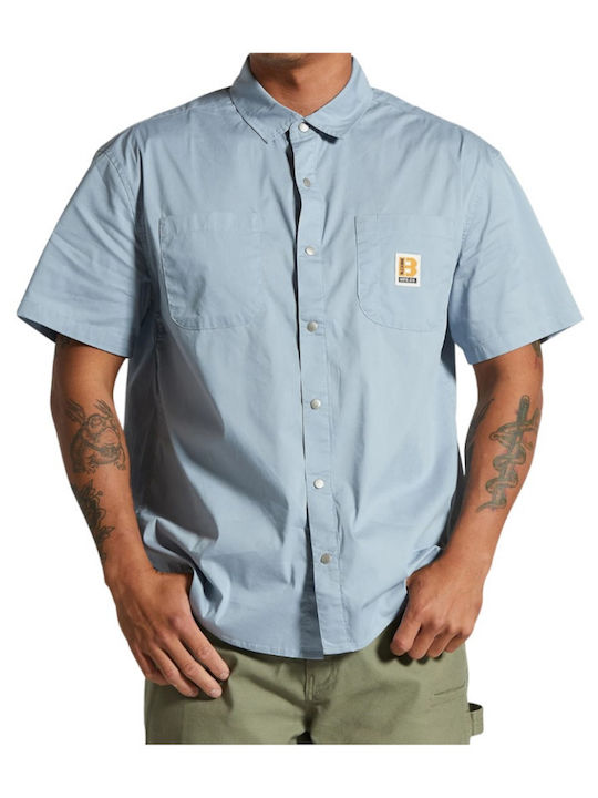 Brixton Men's Shirt Short Sleeve Blue