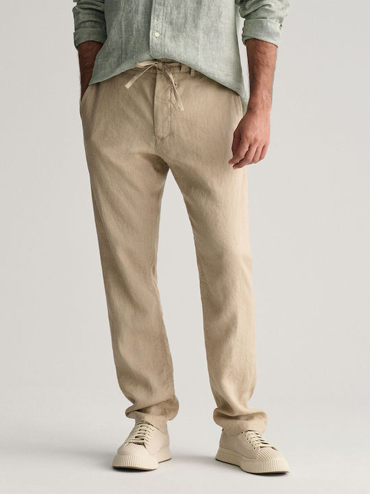 Gant Men's Trousers Chino in Relaxed Fit ecru
