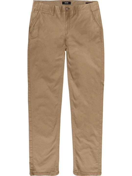 Double Ανδρικό Παντελόνι Chino Μπεζ