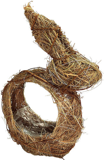 Coș de Paște Iepuraș din paie naturale maro, 38cm, colecția Msa A21890