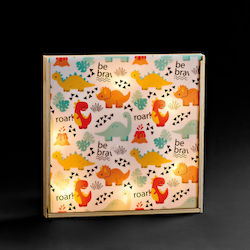Wooden Framed Lighted Dinosaur Candle 25cm M12053