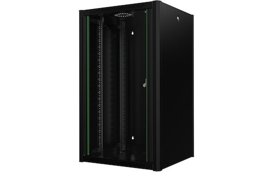 Lanview Επιτοίχια Καμπίνα Rack 20U 60x56x100cm Μαύρο RWP20U56BL
