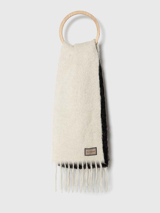 Karl Lagerfeld Women's Wool Scarf White