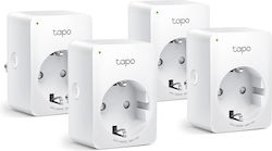 TP-LINK Tapo P110 4-Pack Smart Μονόπριζο με Διακόπτη Λευκό 4τμχ