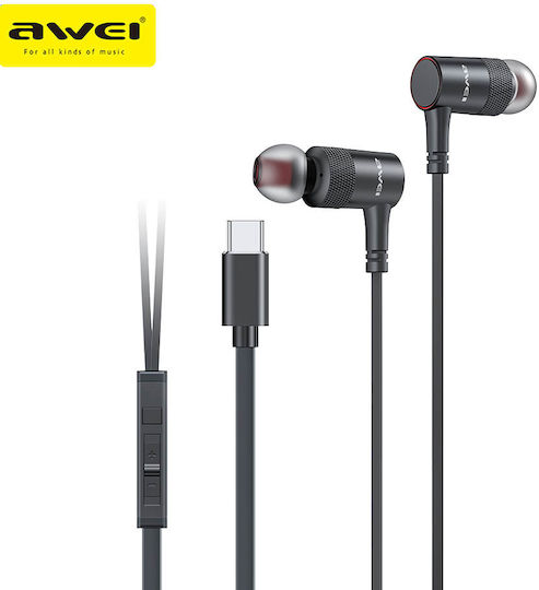 Awei PC-9T In-ear Handsfree Ακουστικά με Βύσμα USB-C
